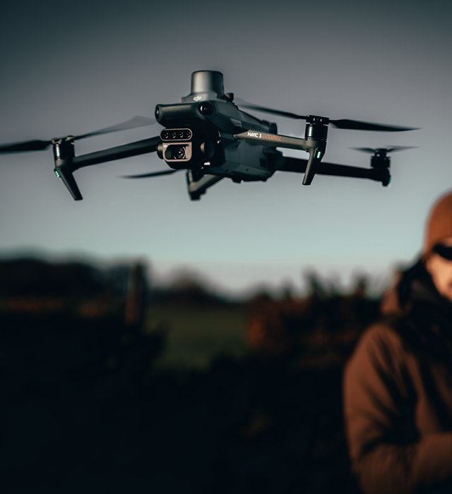 Man flying heliguy drone
