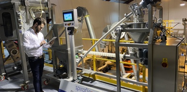 Engineer assessing the shop floor at Spiroflow