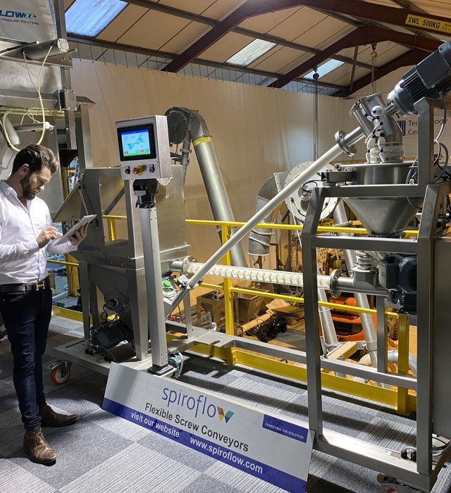 Engineer assessing the shop floor at Spiroflow