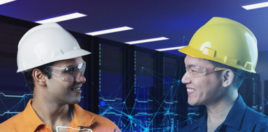 Data center server room IOT technology future 5G digital big cloud data, computer engineer programming with AR computer control