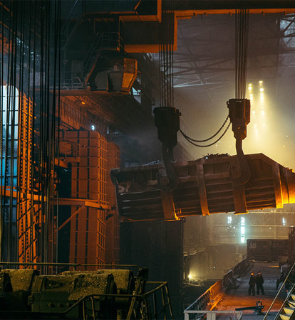 Port-side warehouse, heavy industrial moving containers