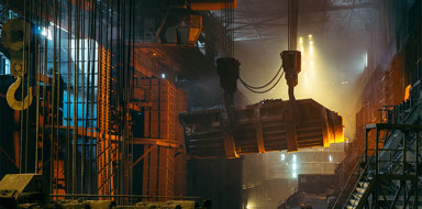 Port-side warehouse, heavy industrial moving containers