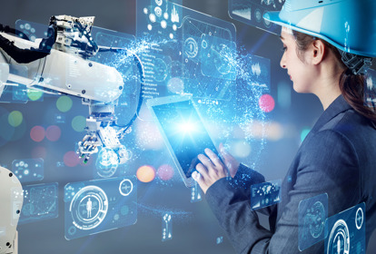 Industrial technology concept. Factory automation. Smart factory. INDUSTRY 4.0